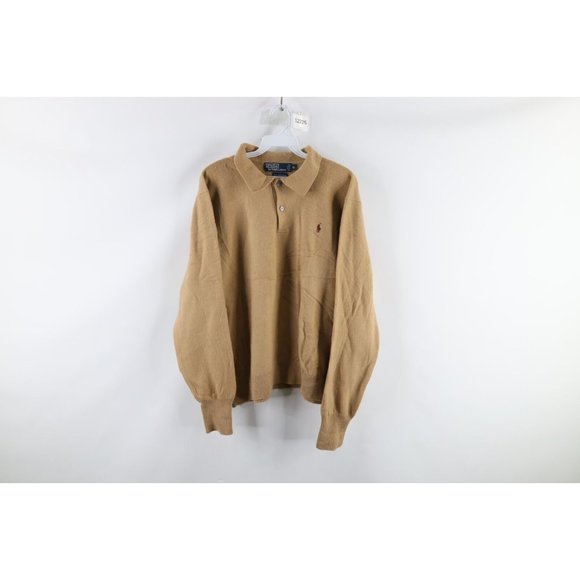 Ralph Lauren POLO by Ralph Lauren V-neck lambswool knit sweater, men's size L Lamb wool green type Vintage Second Hand